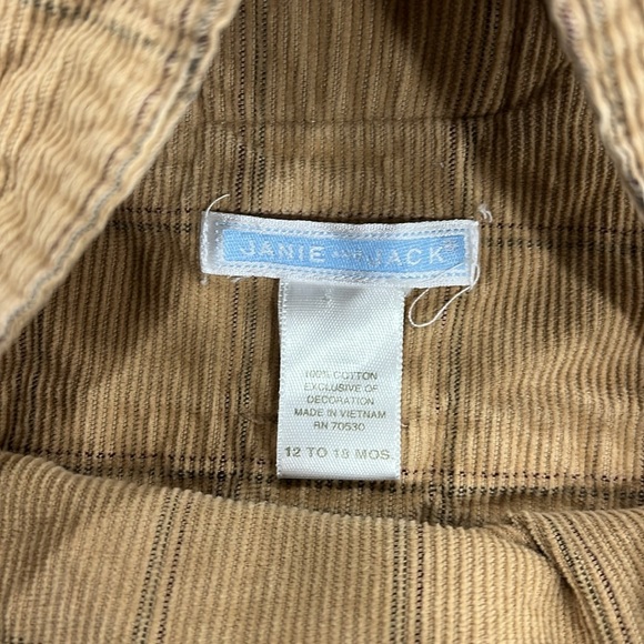 Janie and jack caramel plaid corduroy overalls - Picture 4 of 7